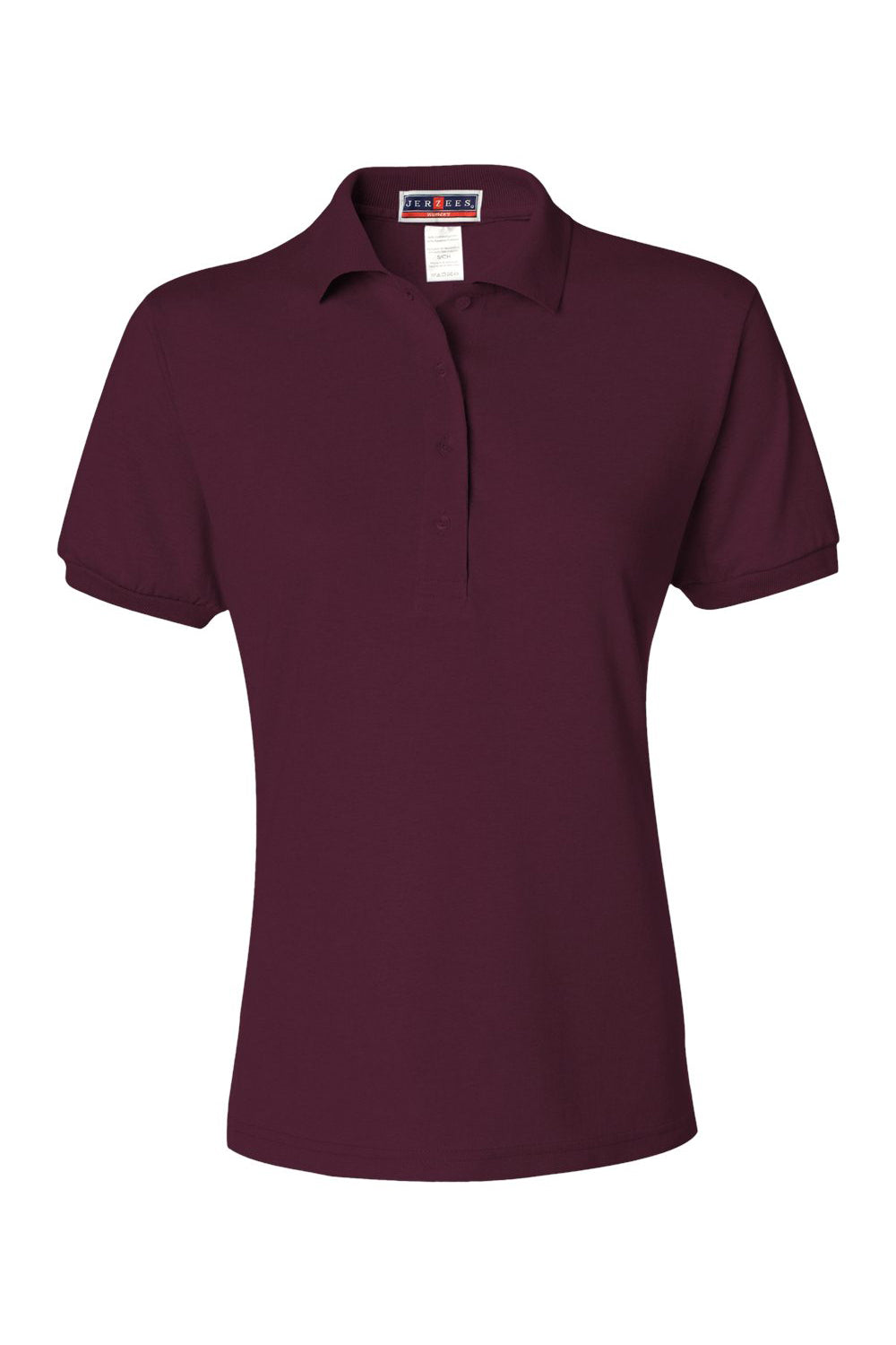 Jerzees 437W/437WR Womens SpotShield Stain Resistant Short Sleeve Polo Shirt Maroon Flat Front