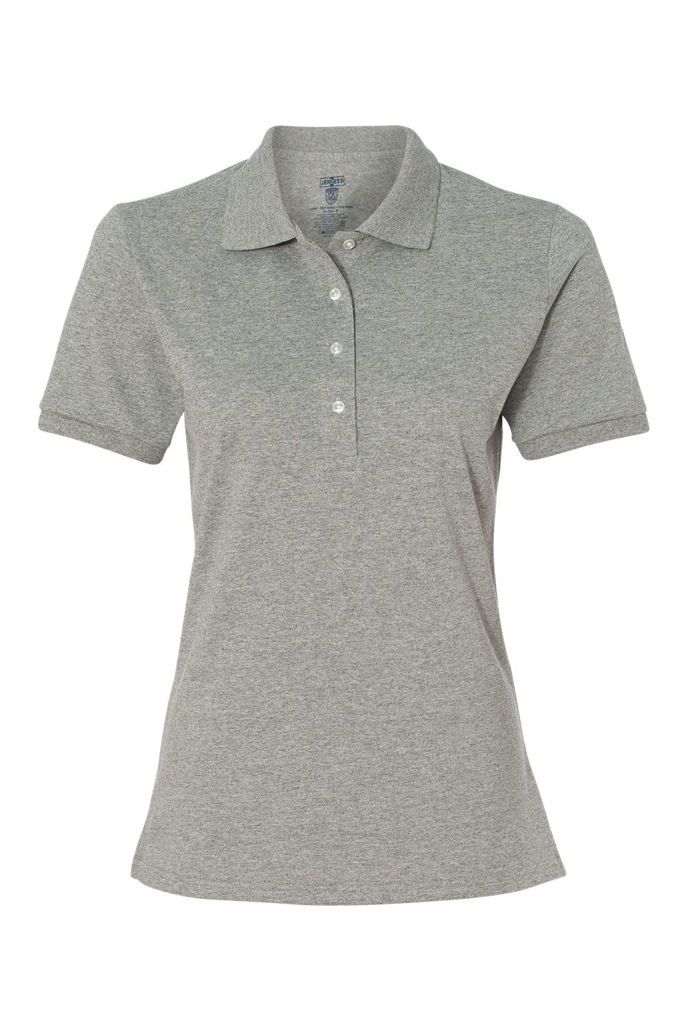 Jerzees 437W/437WR Womens SpotShield Stain Resistant Short Sleeve Polo Shirt Oxford Grey Flat Front