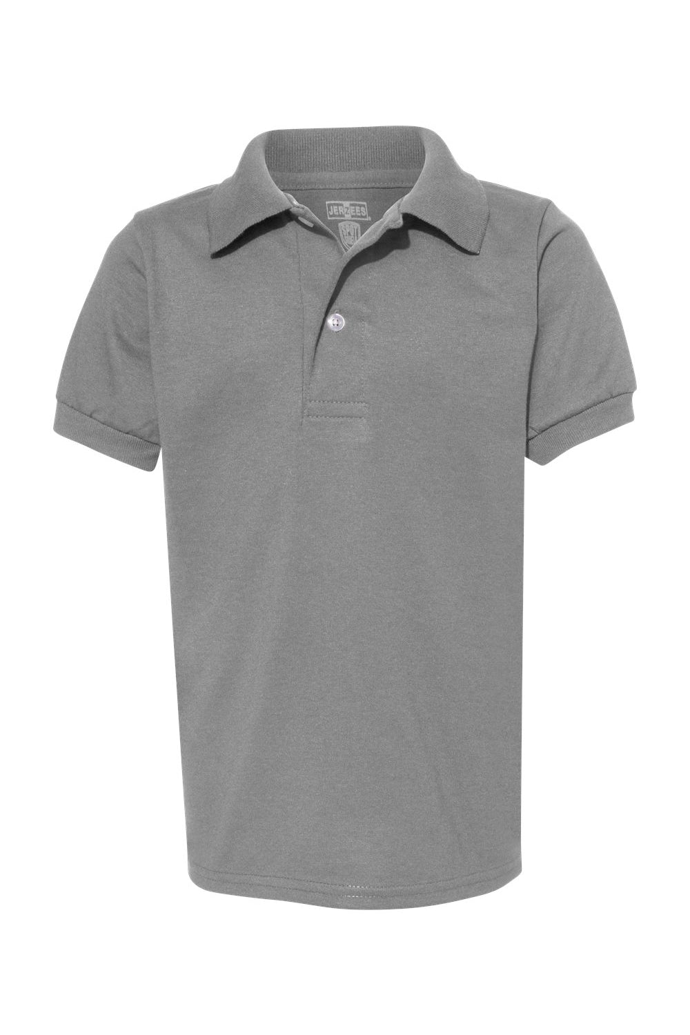 Jerzees 437Y/437YR Youth SpotShield Stain Resistant Short Sleeve Polo Shirt Oxford Grey Flat Front