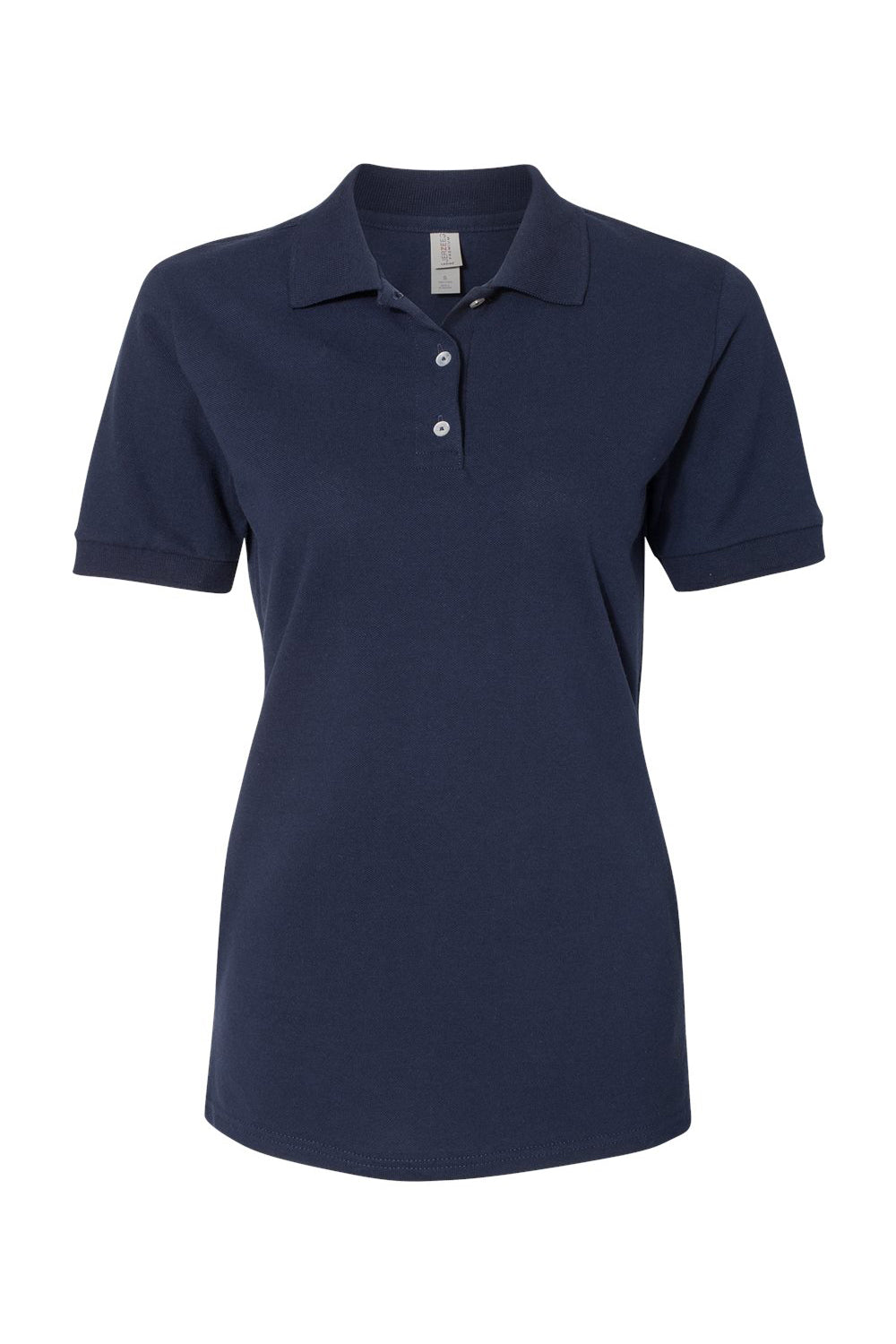 Jerzees 443WR/443W Womens Short Sleeve Polo Shirt Navy Blue Flat Front