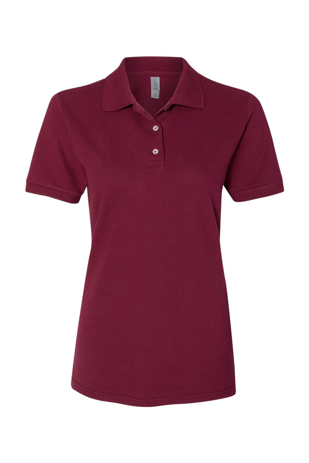 Jerzees 443WR/443W Womens Short Sleeve Polo Shirt Maroon Flat Front