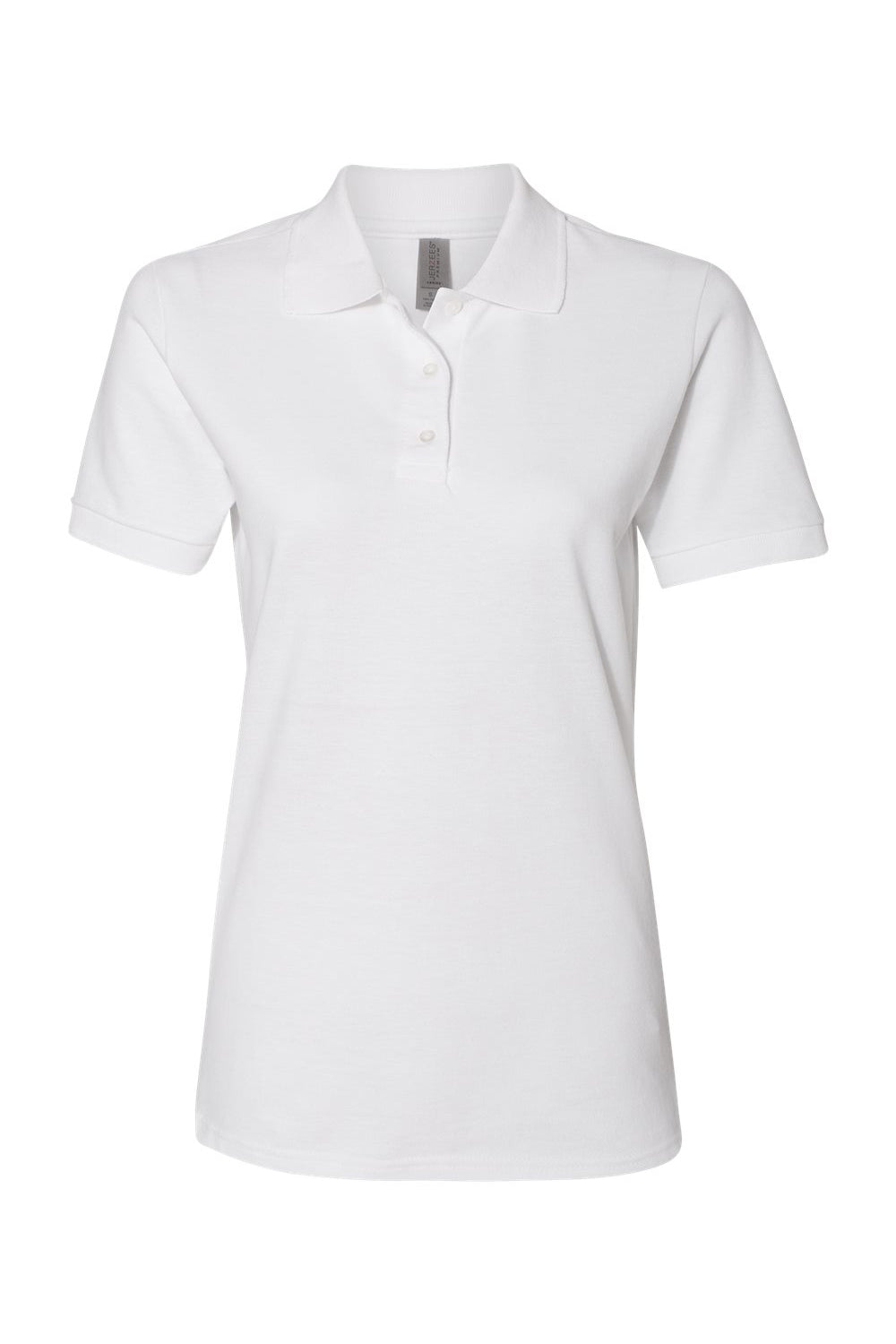 Jerzees 443WR/443W Womens Short Sleeve Polo Shirt White Flat Front