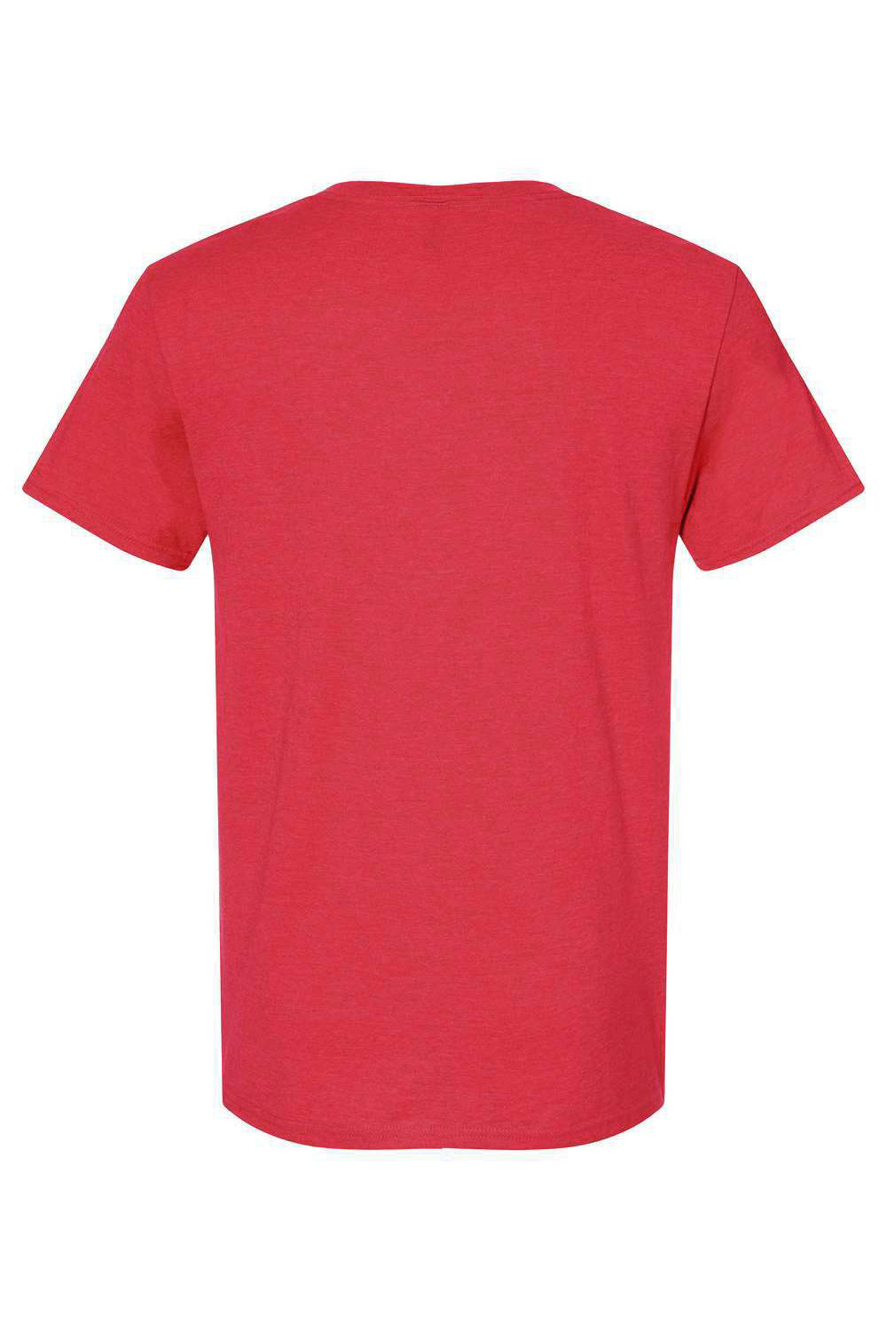 Jerzees 560MR/560M Mens Premium Blend Moisture Wicking Short Sleeve Crewneck T-Shirt Heather Fiery Red Flat Back