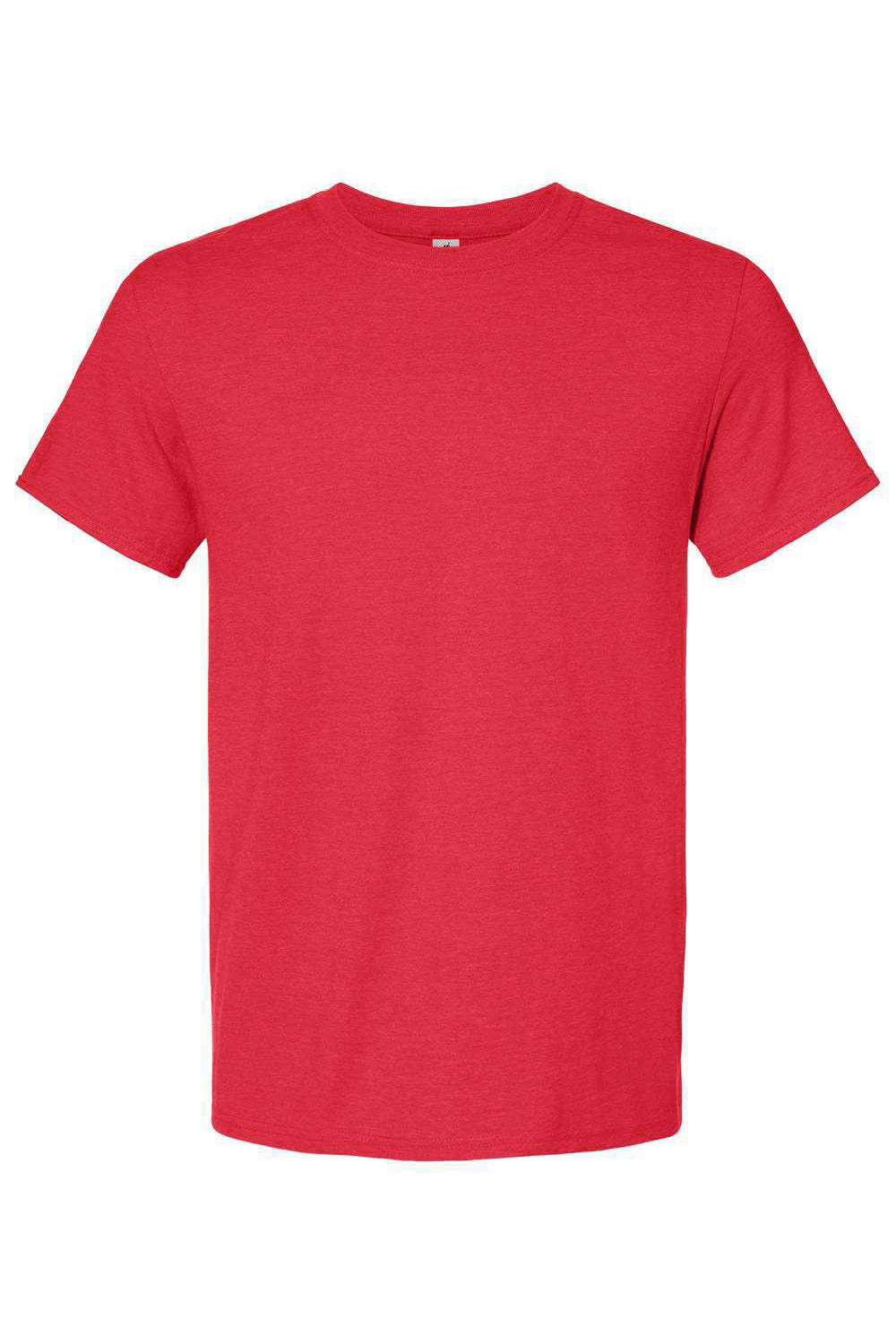 Jerzees 560MR/560M Mens Premium Blend Moisture Wicking Short Sleeve Crewneck T-Shirt Heather Fiery Red Flat Front