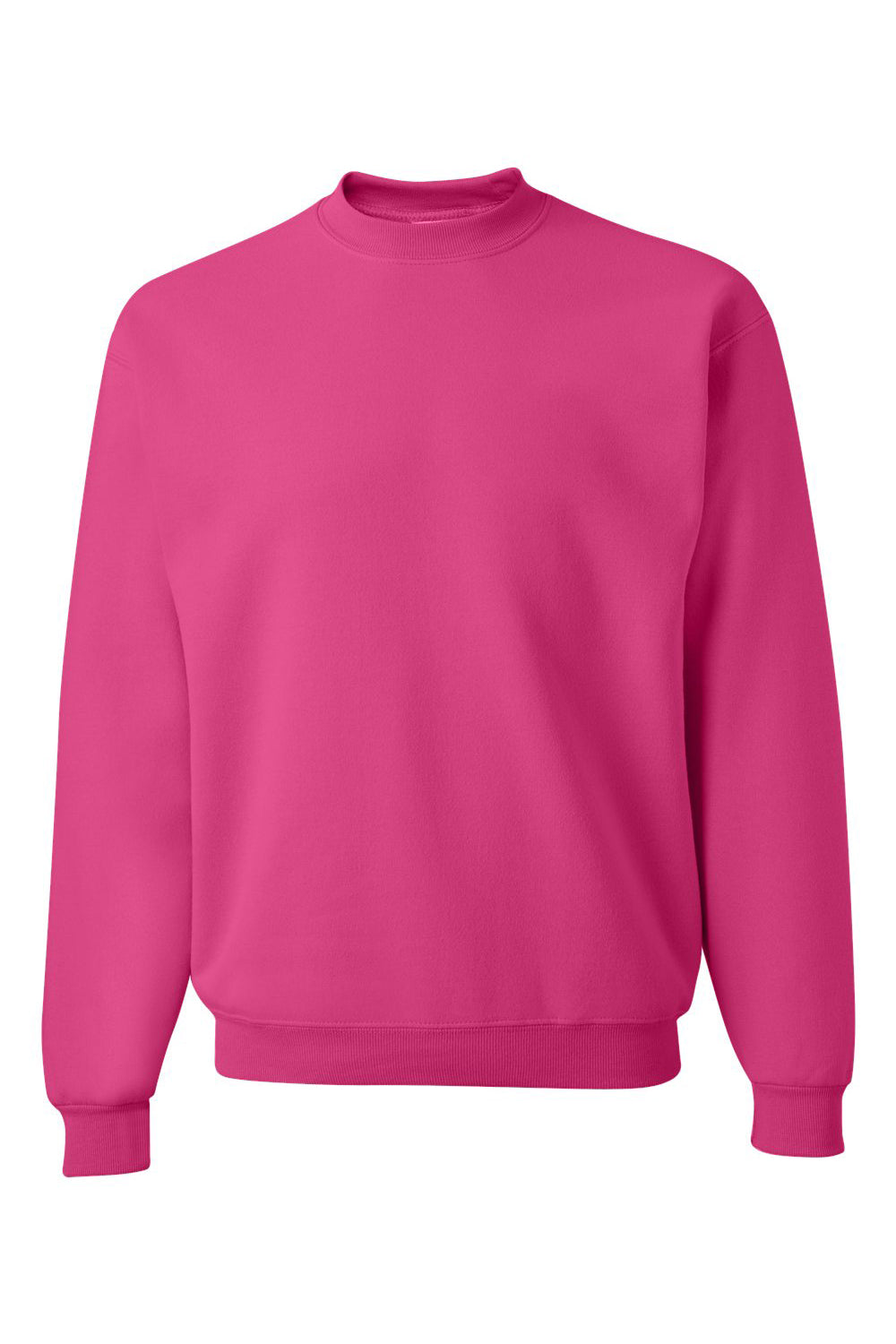 Jerzees 562M/562/562MR Mens NuBlend Fleece Crewneck Sweatshirt Cyber Pink Flat Front