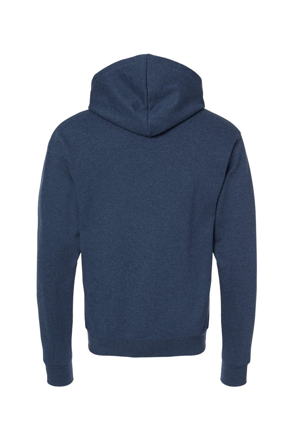 Jerzees 98CR Mens NuBlend Fleece Pill Resistant Billboard Hooded Sweatshirt Hoodie w/ Pouch Pocket Heather Indigo Blue/White Flat Back