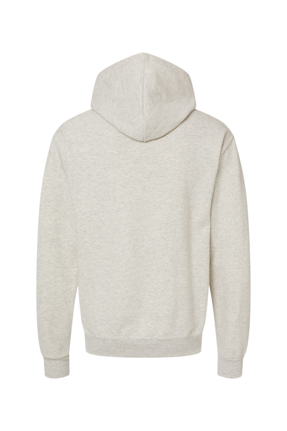 Jerzees 98CR Mens NuBlend Fleece Pill Resistant Billboard Hooded Sweatshirt Hoodie w/ Pouch Pocket Heather Oatmeal/White Flat Back