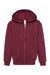 Jerzees 993B/993BR Youth NuBlend Pill Resistant Fleece Full Zip Hooded Sweatshirt Hoodie w/ Pockets Maroon Flat Front