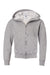 Jerzees 993B/993BR Youth NuBlend Pill Resistant Fleece Full Zip Hooded Sweatshirt Hoodie w/ Pockets Oxford Grey Flat Front