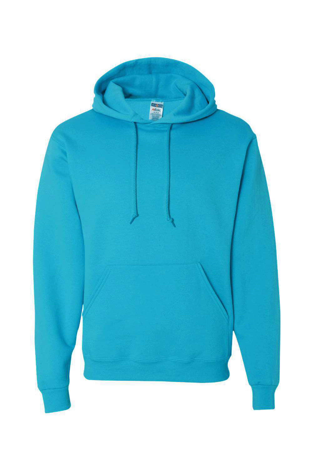 Jerzees 996M/996/996MR Mens NuBlend Pill Resistant Fleece Hooded Sweatshirt Hoodie w/ Pouch Pocket California Blue Flat Front