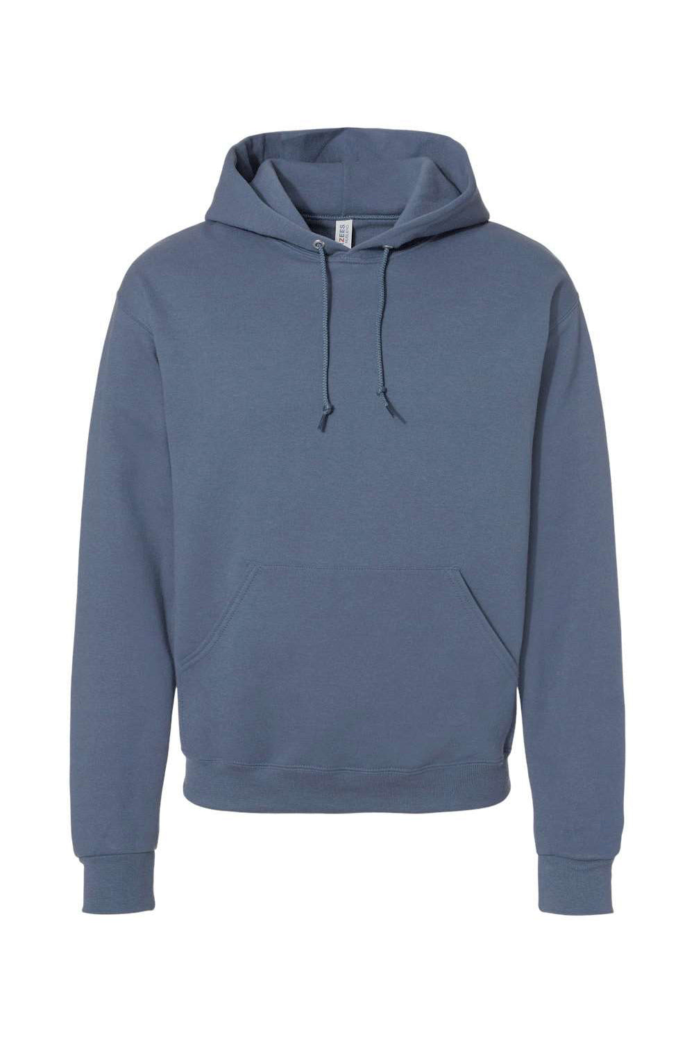 Jerzees 996M/996/996MR Mens NuBlend Pill Resistant Fleece Hooded Sweatshirt Hoodie w/ Pouch Pocket Denim Blue Flat Front