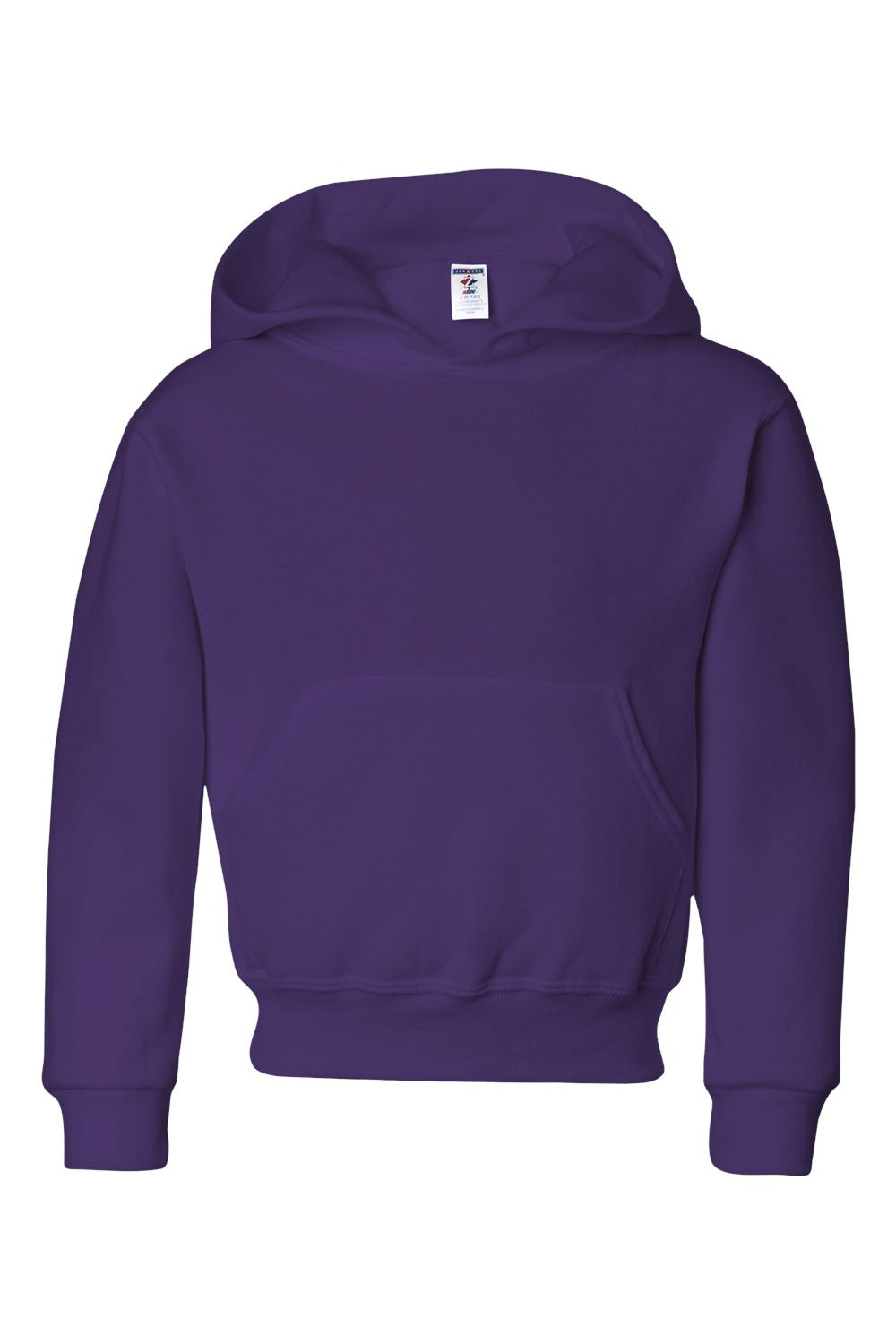 Jerzees 996Y/996YR Youth NuBlend Pill Resistant Fleece Hooded Sweatshirt Hoodie w/ Pouch Pocket Deep Purple Flat Front