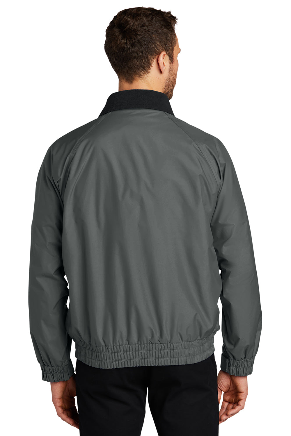 Port Authority JP54/TLJP54 Mens Competitor Wind & Water Resistant Full Zip Jacket Deep Smoke Grey Model Back