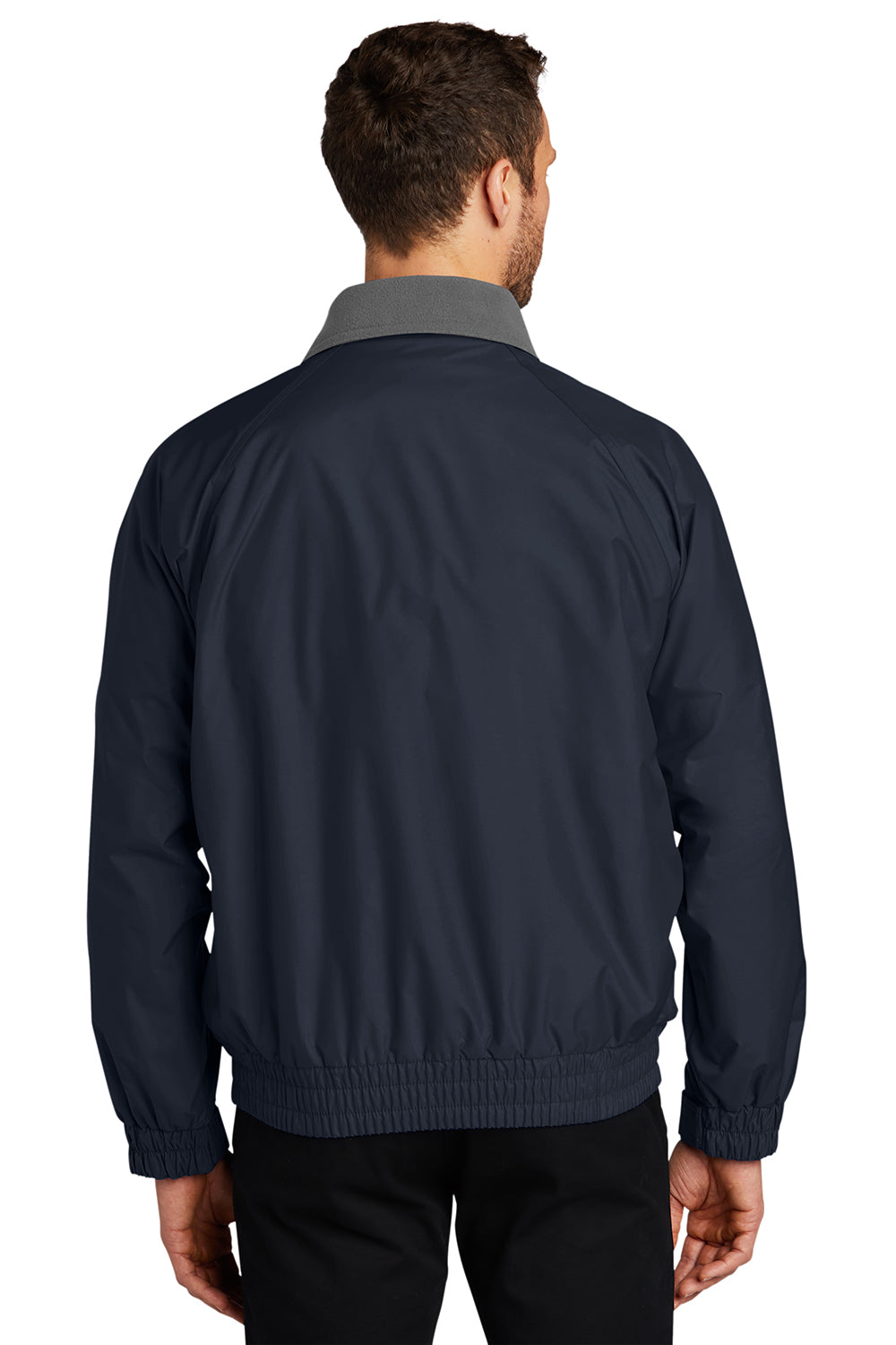 Port Authority JP54/TLJP54 Mens Competitor Wind & Water Resistant Full Zip Jacket True Navy Blue Model Back