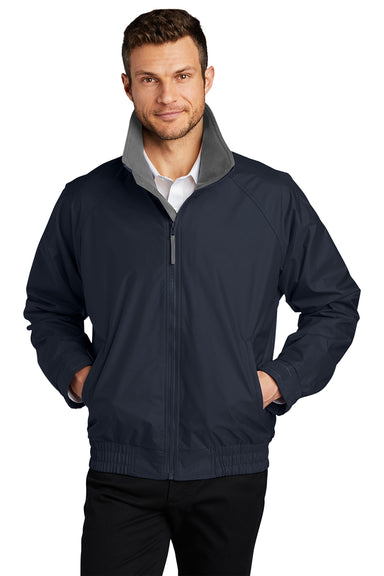 Port Authority JP54/TLJP54 Mens Competitor Wind & Water Resistant Full Zip Jacket True Navy Blue Model Front