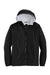 Port Authority JP56 Mens Team Wind & Water Resistant Full Zip Hooded Jacket Black Flat Front