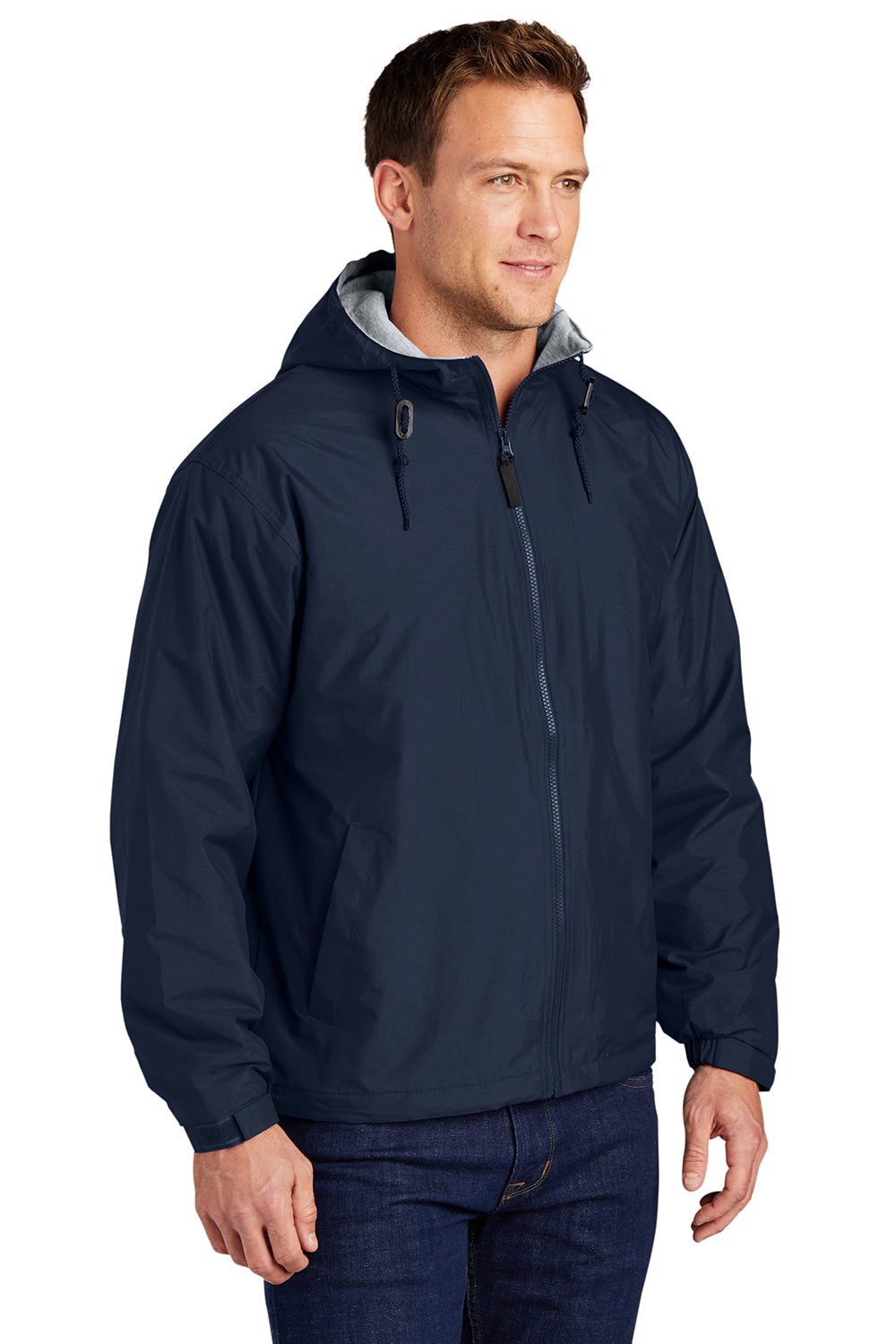 Port Authority JP56 Mens Team Wind & Water Resistant Full Zip Hooded Jacket Bright Navy Blue Model 3q