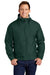 Port Authority JP56 Mens Team Wind & Water Resistant Full Zip Hooded Jacket Hunter Green Model Front