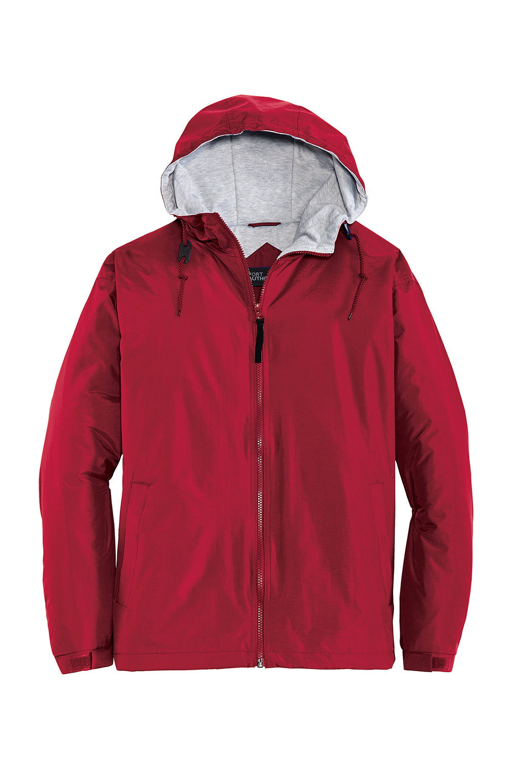 Port Authority JP56 Mens Team Wind & Water Resistant Full Zip Hooded Jacket Red Flat Front