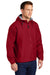 Port Authority JP56 Mens Team Wind & Water Resistant Full Zip Hooded Jacket Red Model 3q