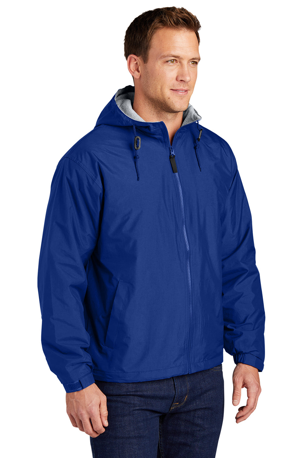 Port Authority JP56 Mens Team Wind & Water Resistant Full Zip Hooded Jacket Royal Blue Model 3q