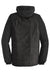 Sport-Tek JST40 Mens Wind & Water Resistant Full Zip Hooded Jacket Heather Black/Black Flat Back