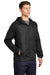 Sport-Tek JST40 Mens Wind & Water Resistant Full Zip Hooded Jacket Heather Black/Black Model 3q