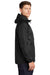 Sport-Tek JST40 Mens Wind & Water Resistant Full Zip Hooded Jacket Heather Black/Black Model Side