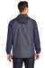 Sport-Tek JST40 Mens Wind & Water Resistant Full Zip Hooded Jacket Heather True Navy Blue/Navy Blue Model Back