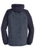 Sport-Tek JST40 Mens Wind & Water Resistant Full Zip Hooded Jacket Heather True Navy Blue/Navy Blue Flat Back