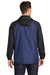 Sport-Tek JST40 Mens Wind & Water Resistant Full Zip Hooded Jacket Heather True Royal Blue/Black Model Back