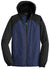 Sport-Tek JST40 Mens Wind & Water Resistant Full Zip Hooded Jacket Heather True Royal Blue/Black Flat Front