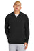 Sport-Tek JST488 Mens Repeat 1/4 Zip Hooded Jacket Black Model Front