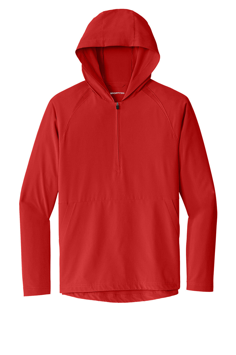 Sport-Tek JST488 Mens Repeat 1/4 Zip Hooded Jacket Deep Red Flat Front