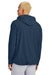 Sport-Tek JST488 Mens Repeat 1/4 Zip Hooded Jacket True Navy Blue Model Back