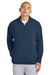 Sport-Tek JST488 Mens Repeat 1/4 Zip Hooded Jacket True Navy Blue Model Front