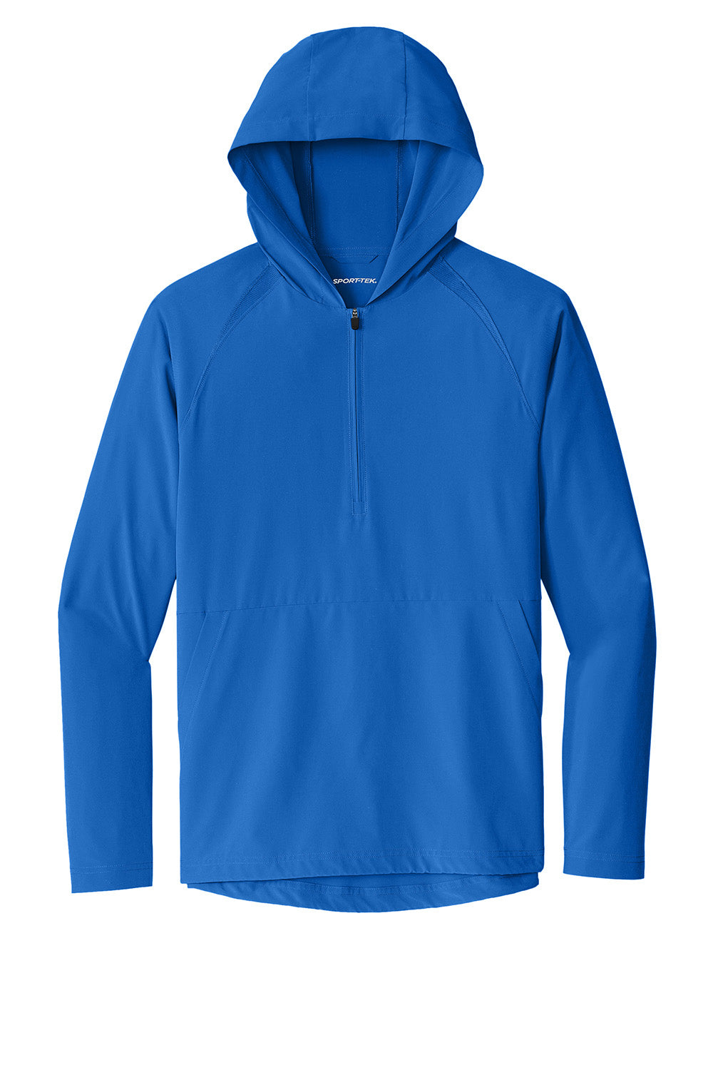 Sport-Tek JST488 Mens Repeat 1/4 Zip Hooded Jacket True Royal Blue Flat Front