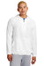 Sport-Tek JST488 Mens Repeat 1/4 Zip Hooded Jacket White Model Front