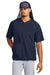 Sport-Tek JST489 Mens Repeat 1/4 Zip Short Sleeve Jacket True Navy Blue Model Front