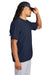 Sport-Tek JST489 Mens Repeat 1/4 Zip Short Sleeve Jacket True Navy Blue Model Side