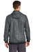 Sport-Tek JST53 Mens Wind & Water Resistant Full Zip Hooded Jacket Graphite Grey/Black Model Back