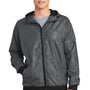 Sport-Tek Mens Wind & Water Resistant Full Zip Hooded Jacket - Graphite Grey/Black