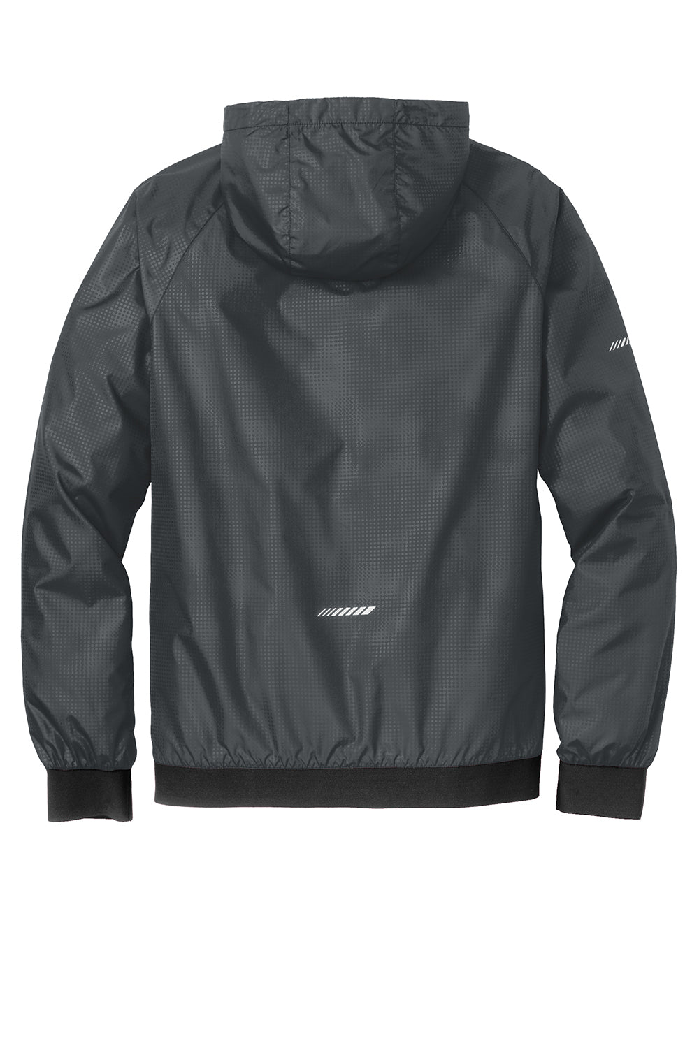 Sport-Tek JST53 Mens Wind & Water Resistant Full Zip Hooded Jacket Graphite Grey/Black Flat Back