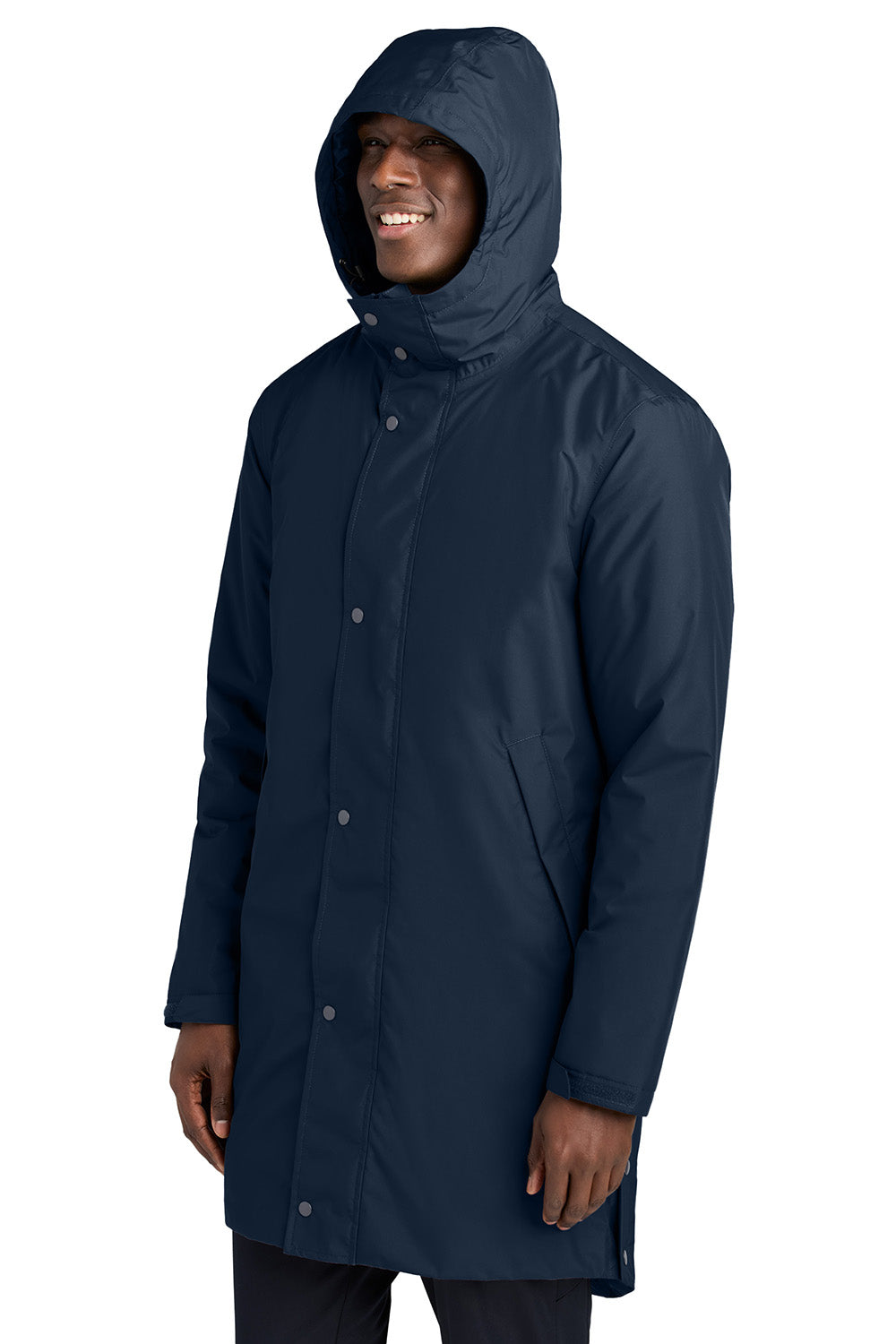 Sport-Tek JST55 Mens Waterproof Insulated Sideline Full Zip Hooded Parka True Navy Blue Model 3q