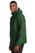 Sport-Tek JST56 Mens Waterproof Insulated Full Zip Hooded Jacket Forest Green Model Side