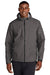 Sport-Tek JST56 Mens Waterproof Insulated Full Zip Hooded Jacket Graphite Grey Model Front