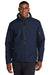 Sport-Tek JST56 Mens Waterproof Insulated Full Zip Hooded Jacket True Navy Blue Model Front