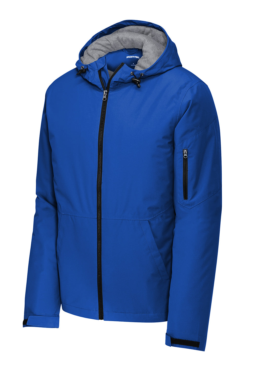 Sport-Tek JST56 Mens Waterproof Insulated Full Zip Hooded Jacket True Royal Blue Flat Front