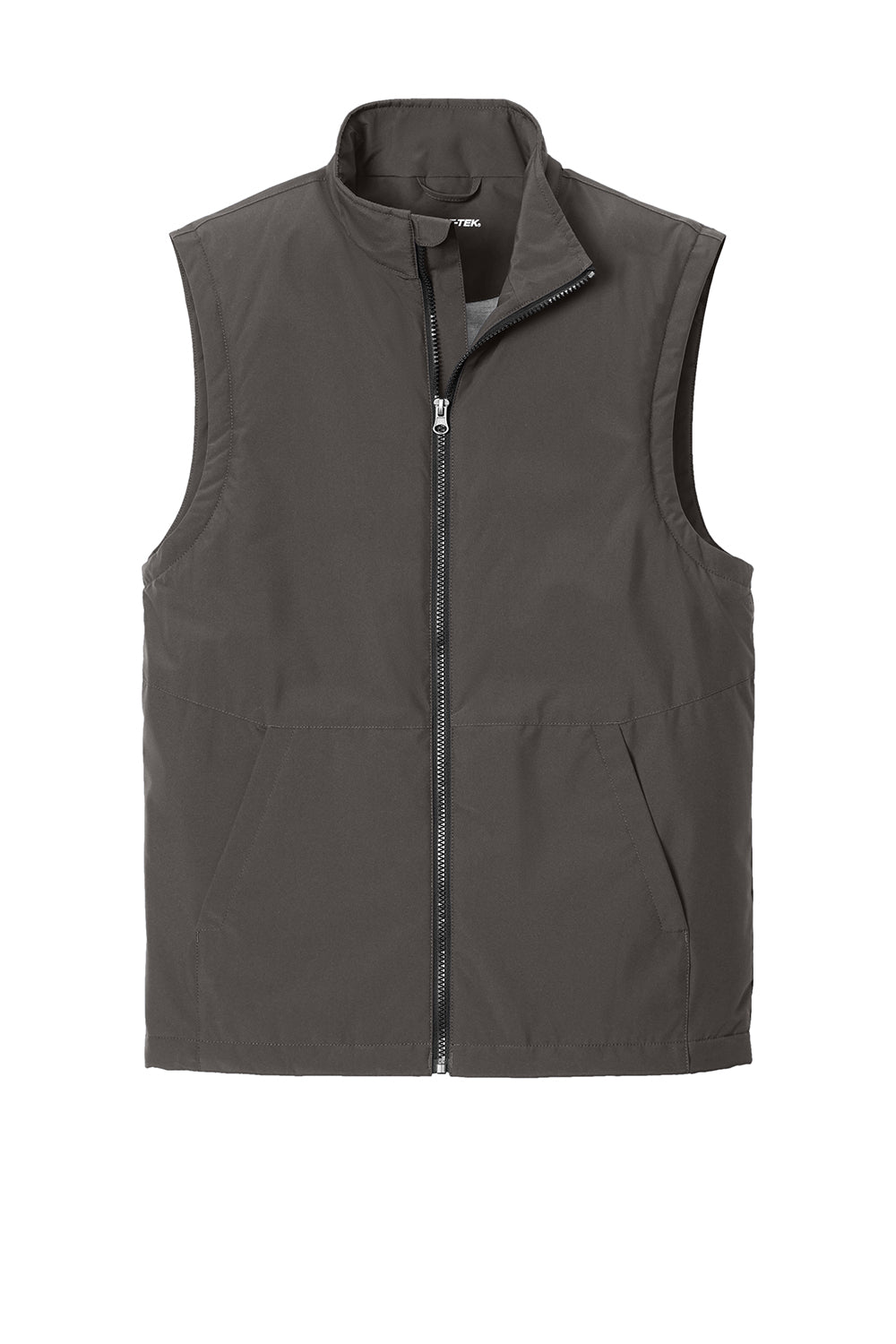 Sport-Tek JST57 Mens Water Resistant Insulated Full Zip Vest Graphite Grey Flat Front