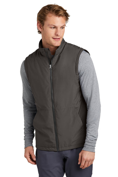 Sport-Tek JST57 Mens Water Resistant Insulated Full Zip Vest Graphite Grey Model Front